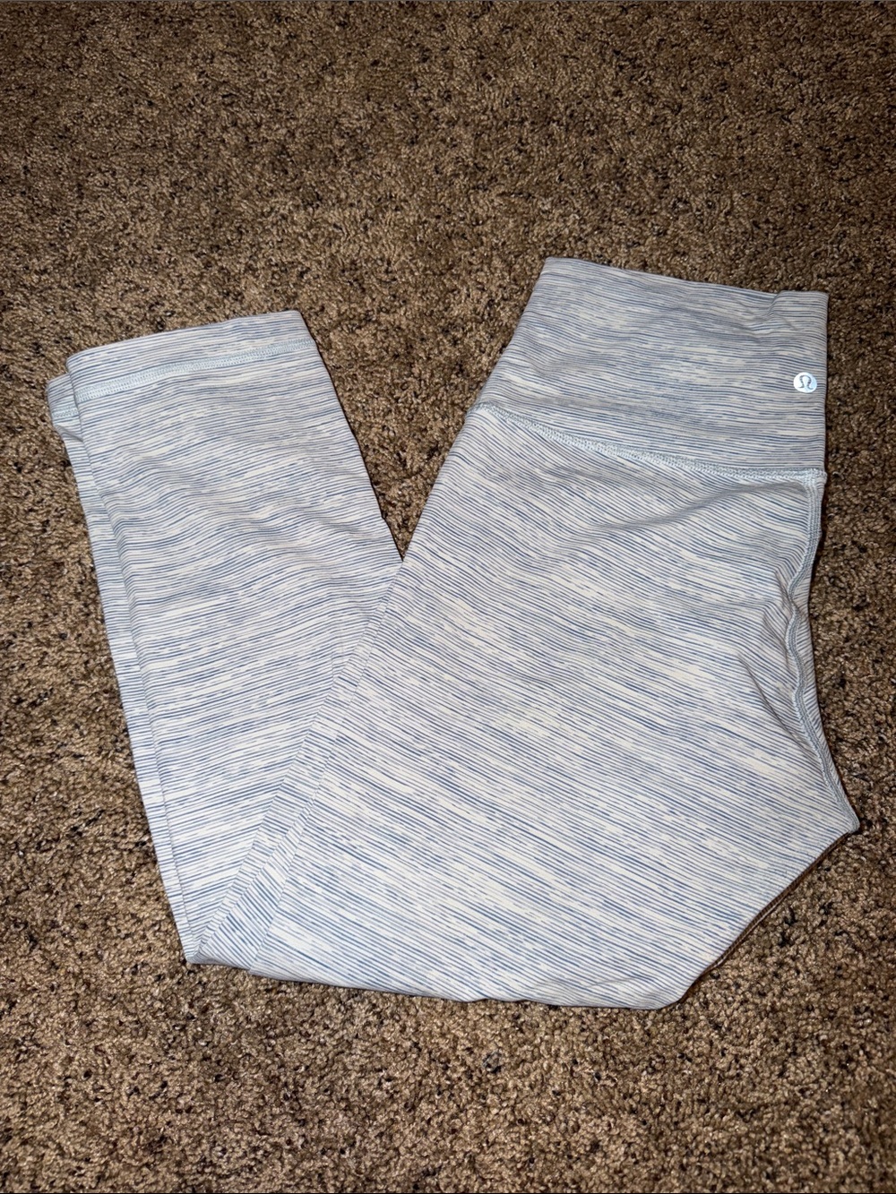 lululemon athletica Light Blue Heathered Leggings cropped